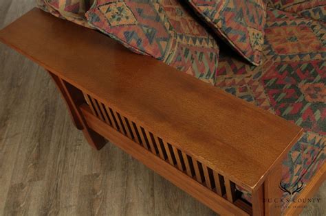 Bassett Mission Style Oak Spindle Sofa Etsy