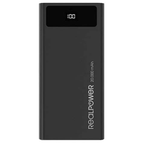 Купить Павербанк RealPower 20000 mAh PB-20k PD Black (PB-20k PD) | CompX