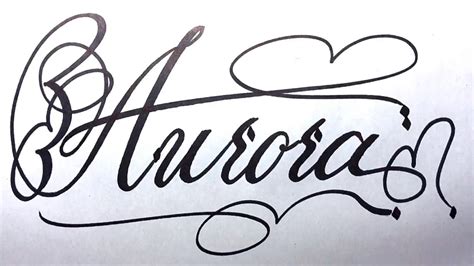 Aurora Name Signature Calligraphy Status Moderncalligraphy Cursive