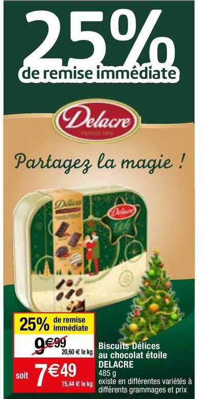 Promo Biscuits Délices Au Chocolat étoile Delacre chez Migros France