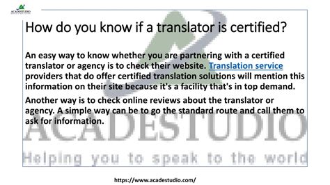 PPT Why Choose A Certified Translator PowerPoint Presentation Free