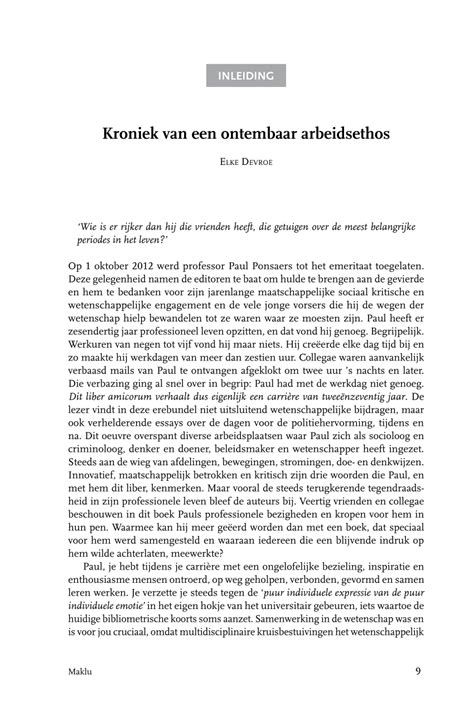 Pdf Kroniek Van Een Ontembaar Arbeidsethos