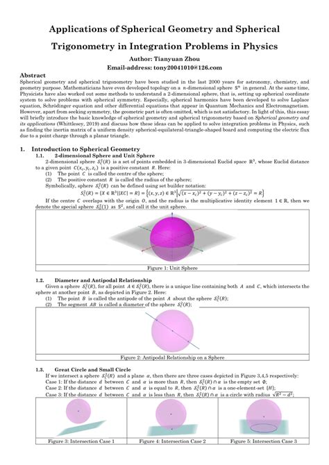 Pdf Applications Of Spherical Geometry And Spherical Trigonometry In