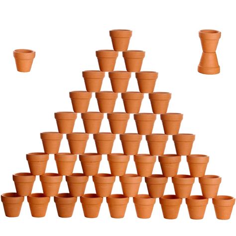 Besttoyhome 48 Pcs Small Mini Clay Pots 2 Terracotta Pot