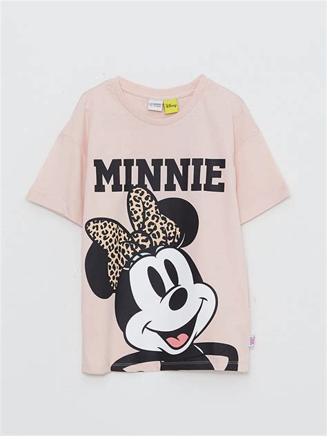 Pembe Bisiklet Yaka Minnie Mouse Bask L K Sa Kollu K Z Ocuk Ti Rt