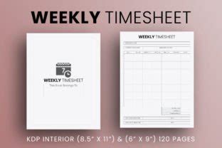 Weekly Timesheet Book Kdp Interior Graphic By Vector Cafe Creative