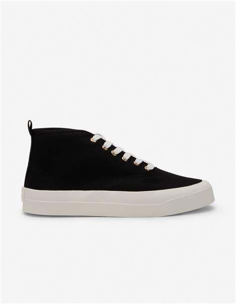 High Top Canvas Lace Up Sneakers Maison Kitsuné