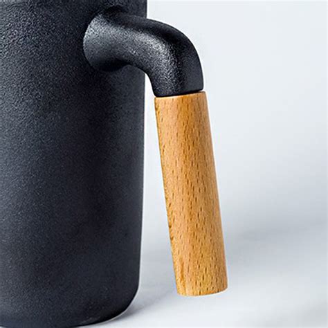 DESIGNER Ceramic Mug with Wooden Handle - 450ml - Corporate Gift Malaysia