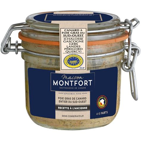 MONTFORT Foie gras de canard entier du sud ouest IGP à l ancienne 160g