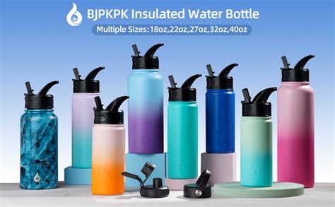 Bjpkpk Insulated Water Bottles With Straw Lid 22oz Cold And Hot Water