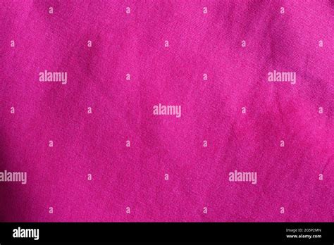 Cotton Jersey Fabric Texture Crumpled Bright Pink Textile Background