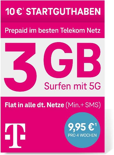 Telekom Magentamobil Prepaid M Sim Karte Ohne Vertragsbindung G