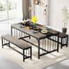 Tribesigns Way To Origin Alan Piece Gray Wood Dining Table Set With