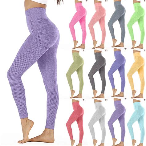 Cintura Alta Sem Costura Leggings Empurrar Para Cima Leggings Esporte