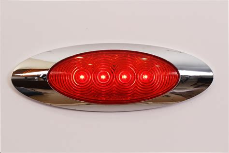 Oval Led Clearance Marker Lamp With Chrome Bezel Stellar Lighting