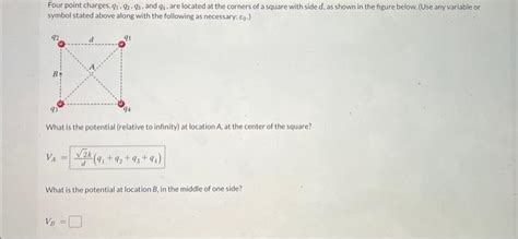 Solved Four Point Charges Q1 Q2 Q5 And Q4 Are Located At Chegg