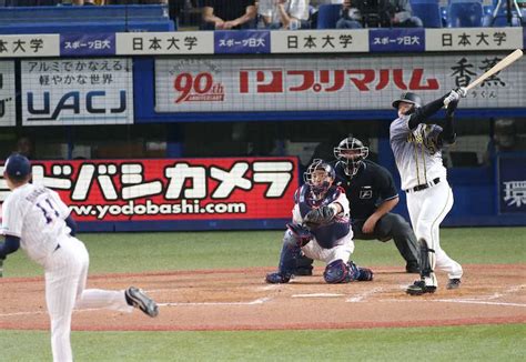 ＜ヤ・神＞4回、大山は奥川（左）から右越えソロを放つ（撮影・北條 貴史） ― スポニチ Sponichi Annex 野球