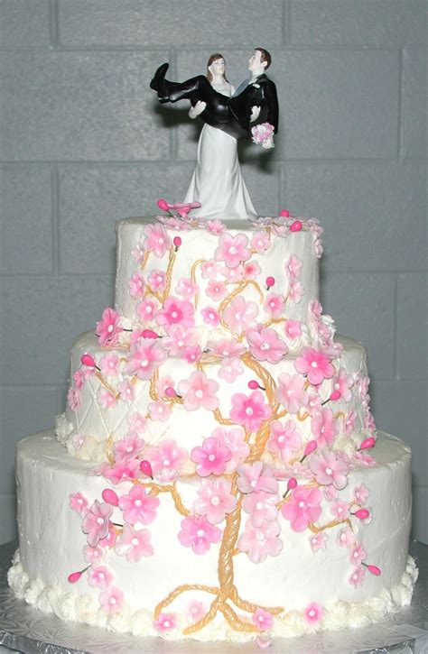 Cherry Blossom Wedding Cake - CakeCentral.com