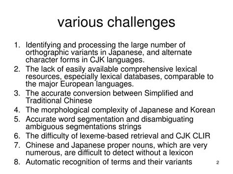 Ppt The Role Of Lexical Resources In Cjk Natural Language Processing