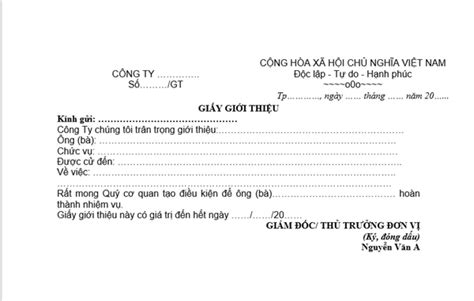 Mẫu giấy giới thiệu công ty dành cho sinh viên, người đi làm | RaoXYZ