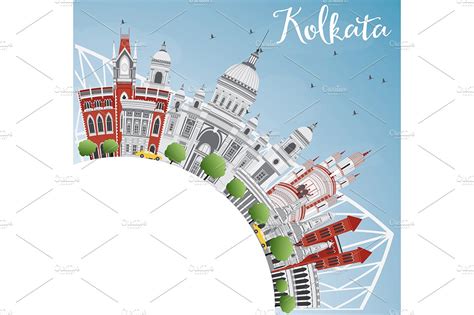 Kolkata Skyline | People Illustrations ~ Creative Market