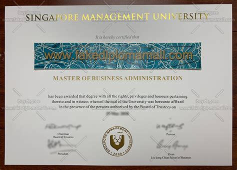 Smu Fake Degree Singapore Management University Diploma Sample Best