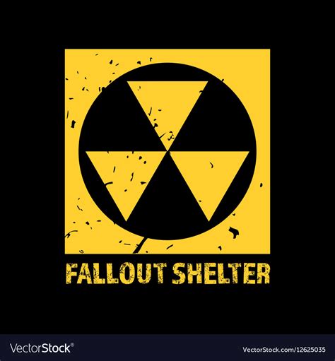 Fallout Shelter Vintage Nuclear Symbol Royalty Free Vector