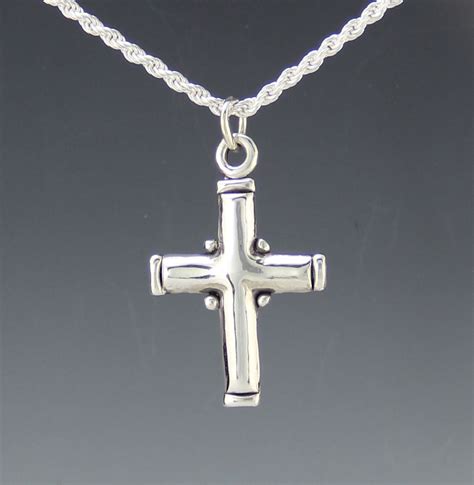 Sterling Silver Plain Cross Necklace Silver Men S Cross Denim And