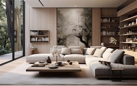 Premium Ai Image Modern Living Room Design Ai