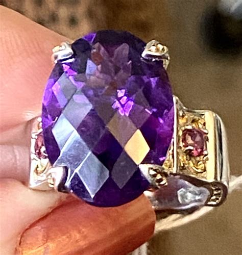 💜michael Valitutti Nh Gems En Vogue 925 Sterling Large Amethyst Ring Sz