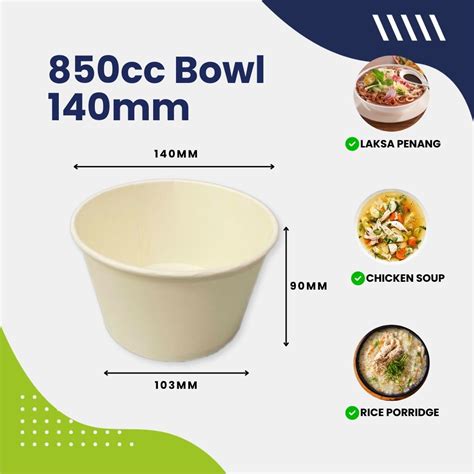 850cc 140mm Bowl White Foodabox®