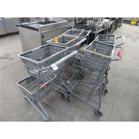 5 Double Basket Shopping Cart 5 X