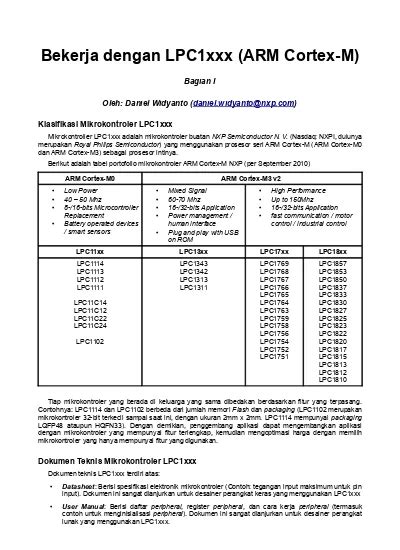 Bekerja Dengan Lpc1xxx Arm Cortex M