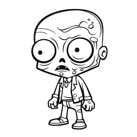 Zombie Cartoon Coloring Page Outline Sketch Drawing Vector Car Drawing