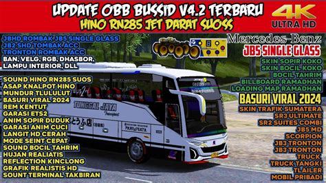 OBB BUSSID V4 2 TERBARU SOUND HINO RN285 JET SUOSS GRAFIK HD 4K