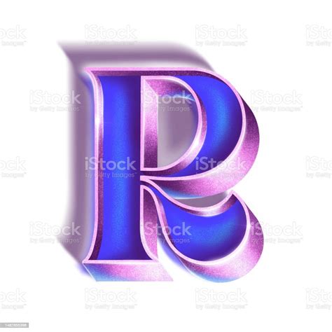 Letter R Hand Drawn Modern Script Trendy Luxury Texured Glitter Sparkling Typographic Element