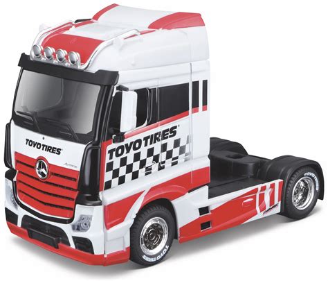 Macheta Auto Tir Mercedes Benz Actros Gigaspace White With Red Toyo