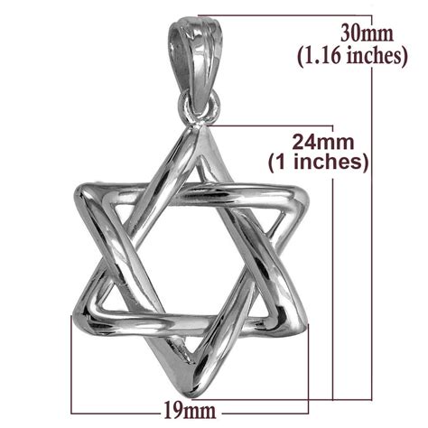 Anzor Jewelry K Solid White Gold Jewish Star Of David Pendant K