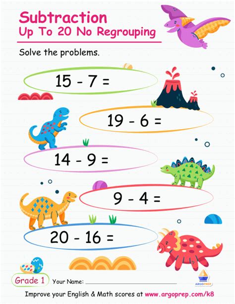 We Love To Subtract Argoprep Worksheets Library