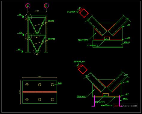 46steel V Bracing Element Details Cad