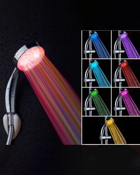 Pommeau de douche chromé avec éclairage LED arc en ciel RAINBOW