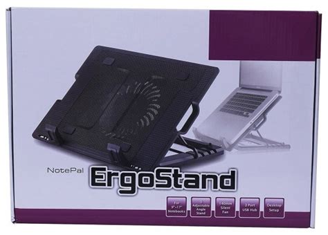 NotePal ErgoStand Notebook Stand & Cooling Pad - Black - Jungle.lk