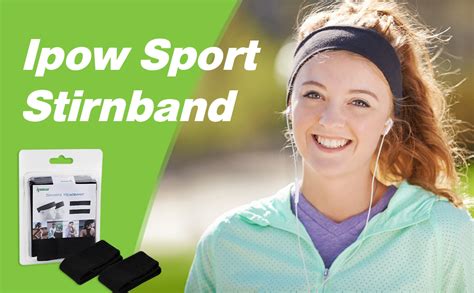 ipow 2 Stück Sport Stirnband Schweißband Anti Rutsch Unisex Headband