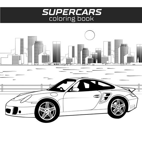 Supercars Coloring Book Sports And Luxury Cars 30 Digital Coloring