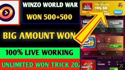 New Winzo Trick World War Auto Win Trick World New Trick Loot