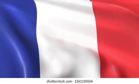 D Illustration France Flag Waving Stock Illustration