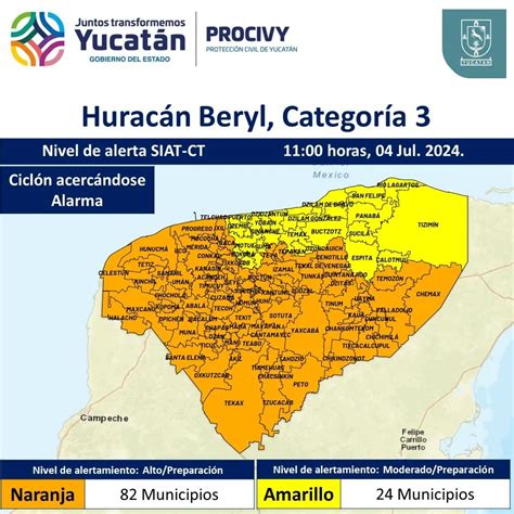 Yucatán en alerta naranja por la aproximación del huracán Beryl El Grillo