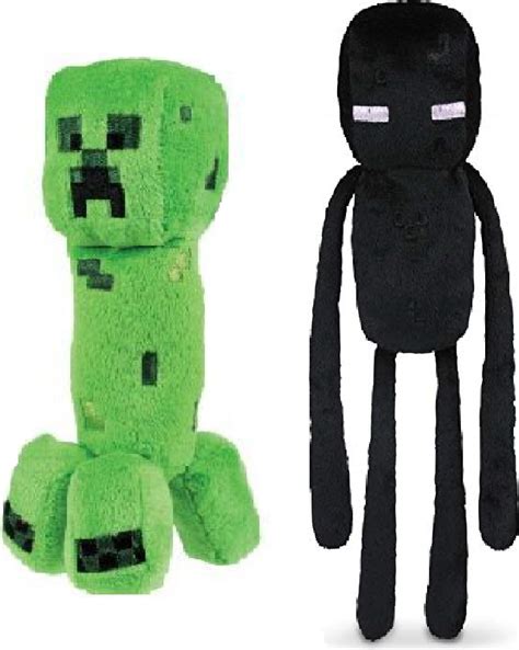 Mojang Minecraft 26 Cm Enderman And 21 Cm Creeper 2 Piece Plush Toy Set