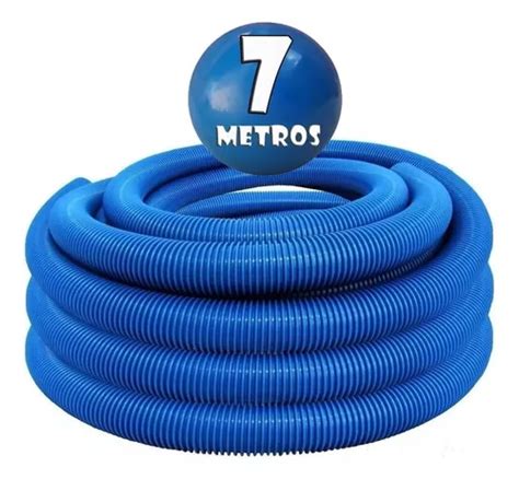 Mangueira Flex Vel Flutuante Para Limpeza Piscina Metros Cor Azul