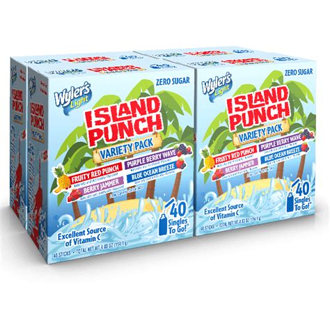 Island Punch Zero Sugar Singles To Go Variety Pack Drink Mix 40ct